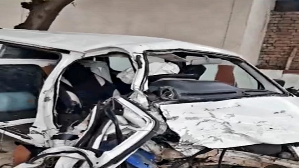 Three members of a family died and two were injured in a collision with a high-speed Scorpio