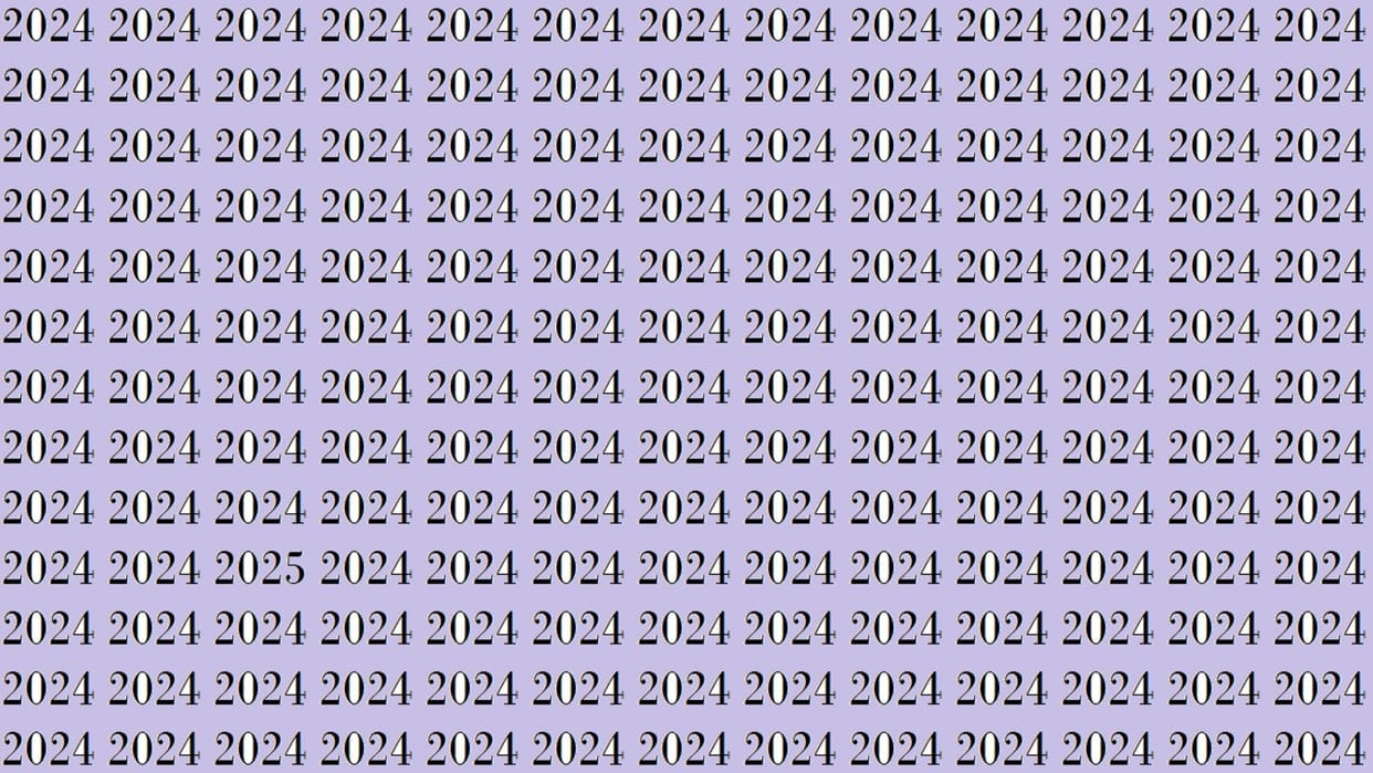 optical illusion iq test brain test if you have hawk eyes then find 2025 in 15 Seconds
