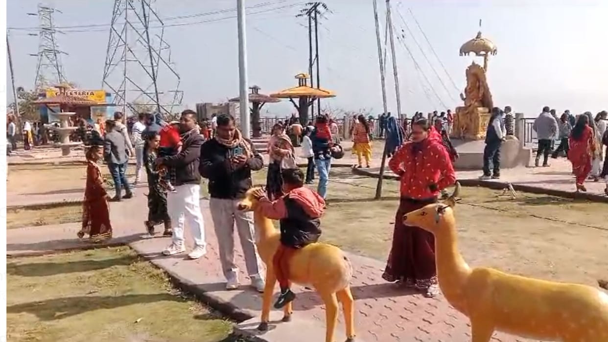 ge crowd on new year religious and tourist places of the district remained busy