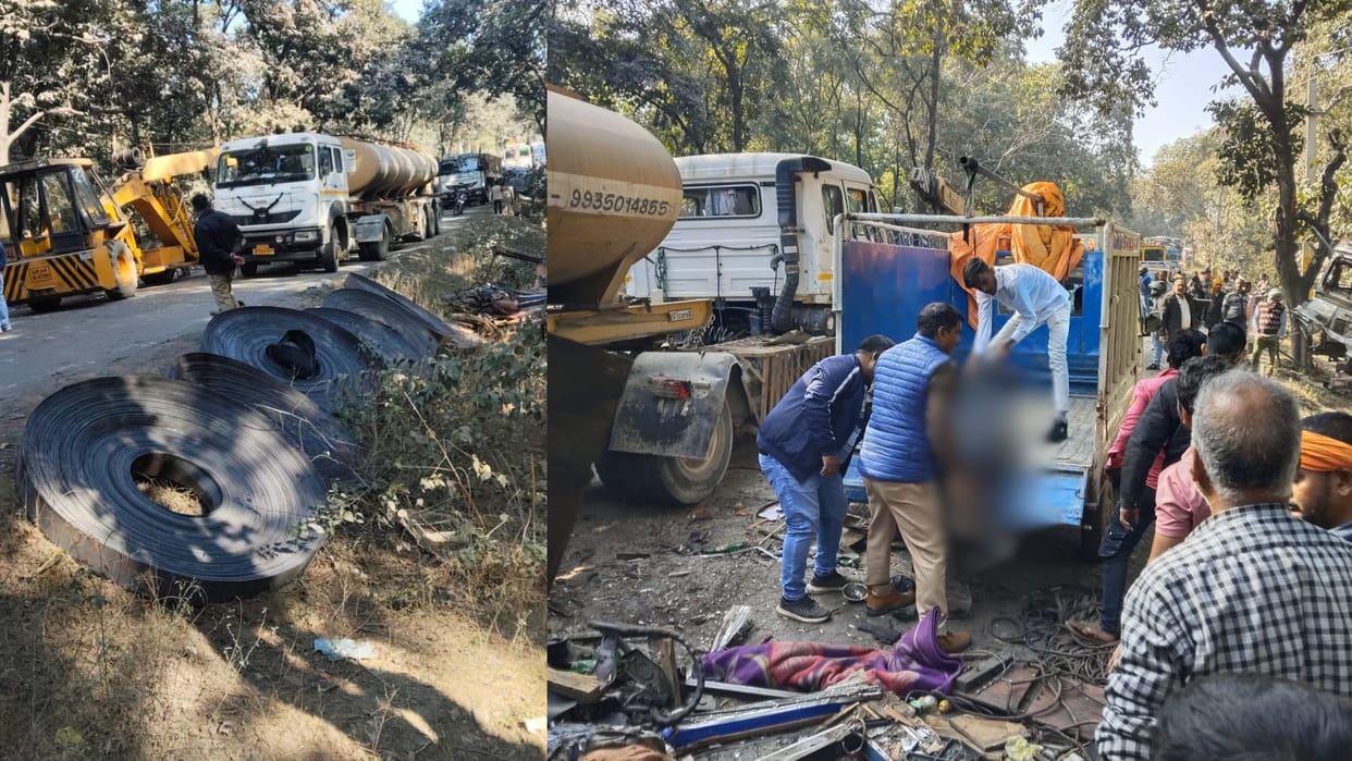 Major accident in sonbhadra two people died and five injured in road accident