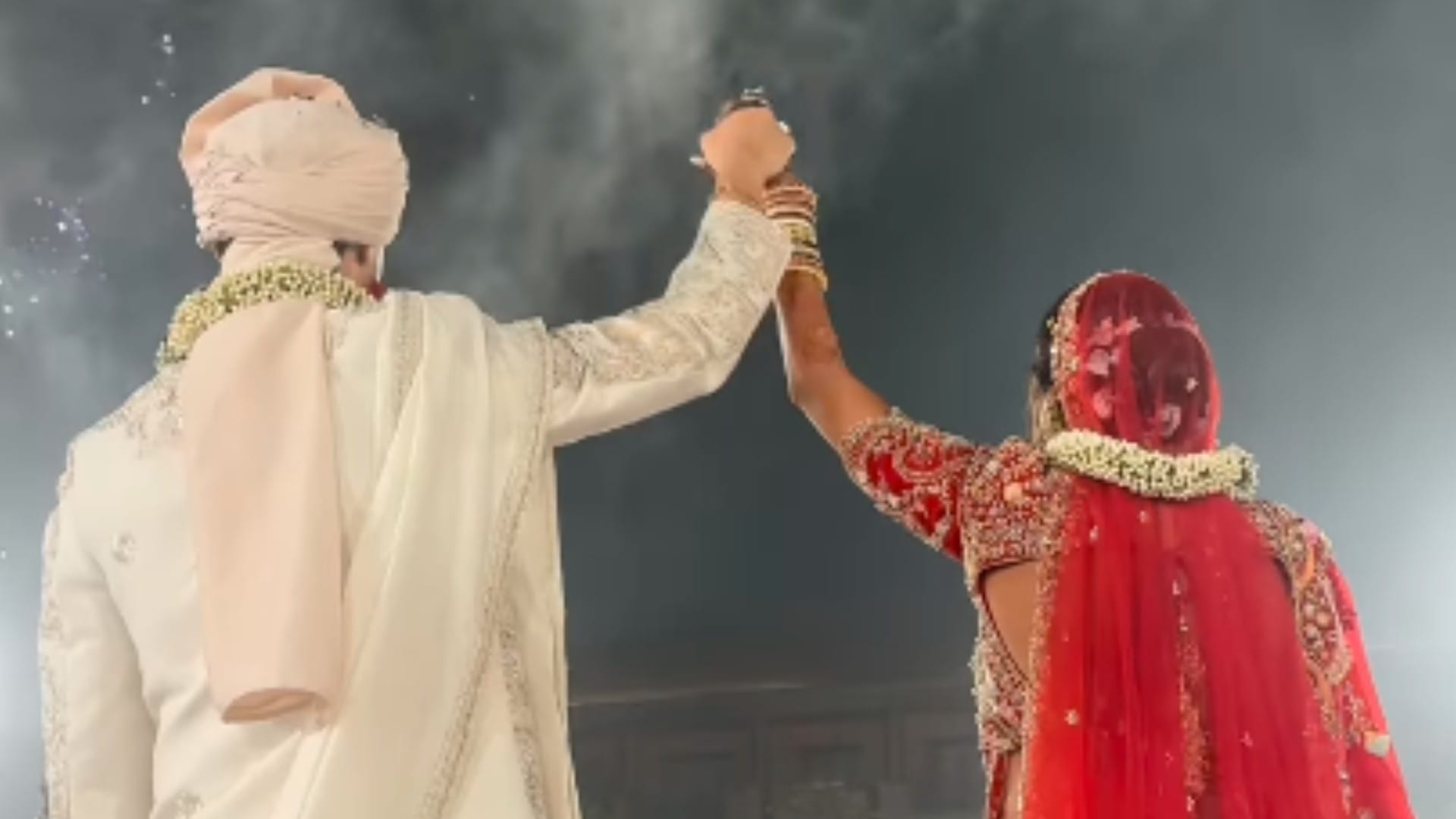 Jheel Mehta looked beautiful in bridal red lehenga husband Aditya Dubey got emotional after seeing her look