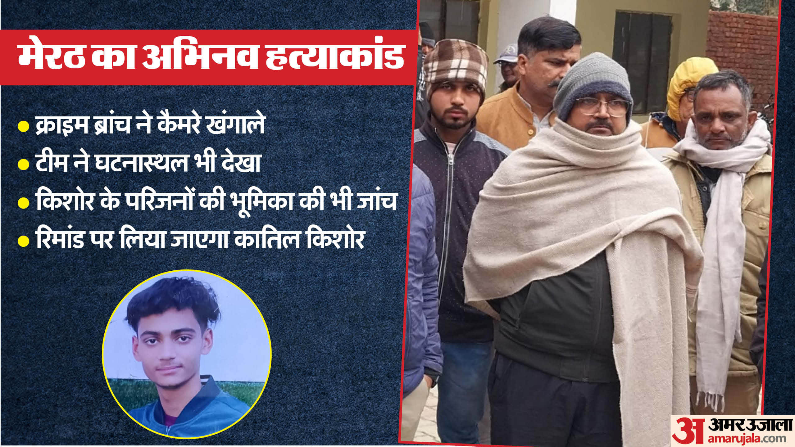 Meerut Abhinav murder case Crime branch searched cameras saw crime scene