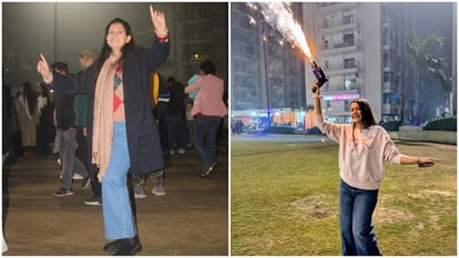 People danced to the tunes of DJ to welcome New Year 2025 in Delhi-NCR