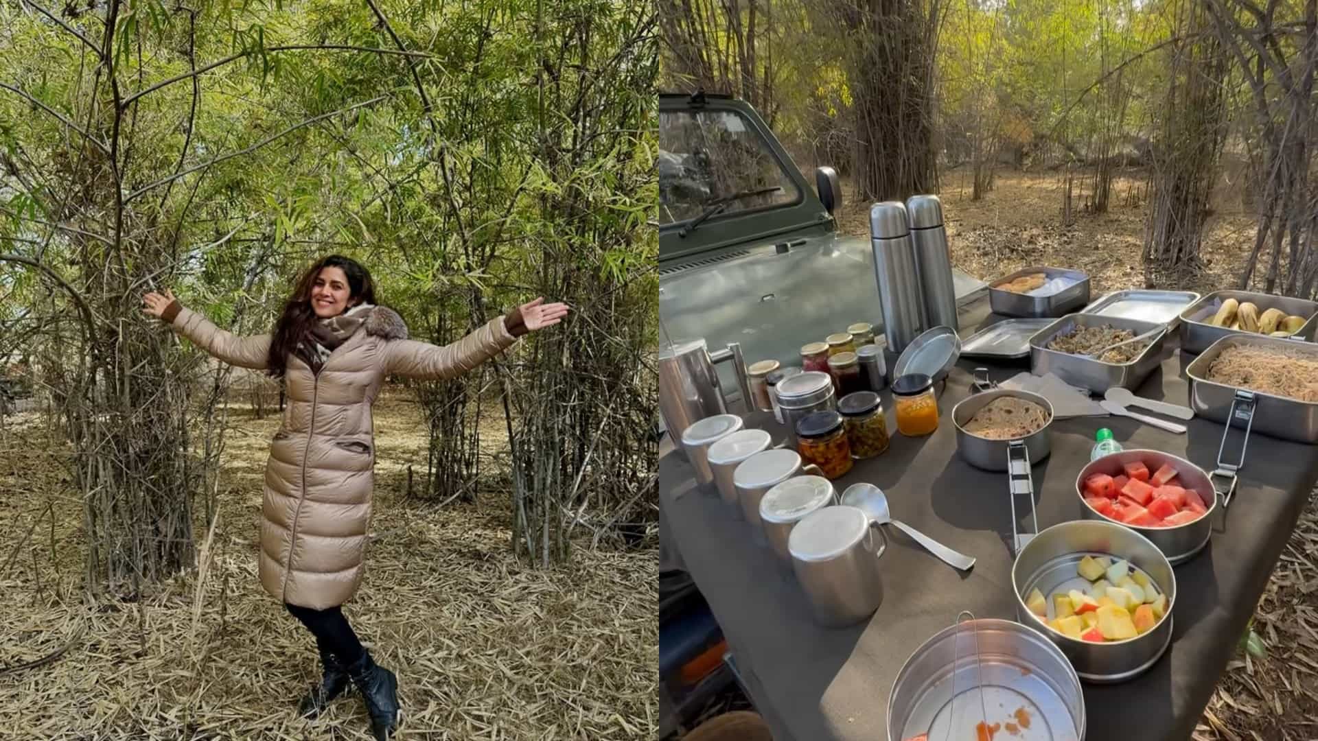 Sky Force Actress Nimrat Kaur Enjoys New Year 2025 first Breakfast in jungles of Bandhavgarh
