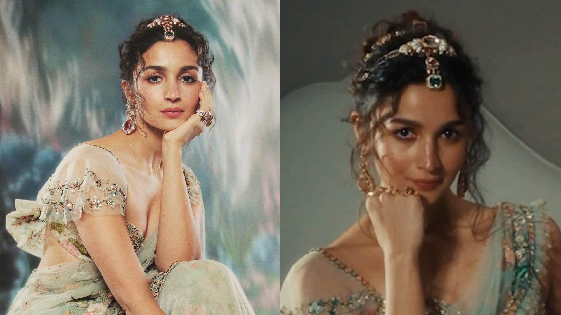 Alia Bhatt Best Looks in saree with hair bun
