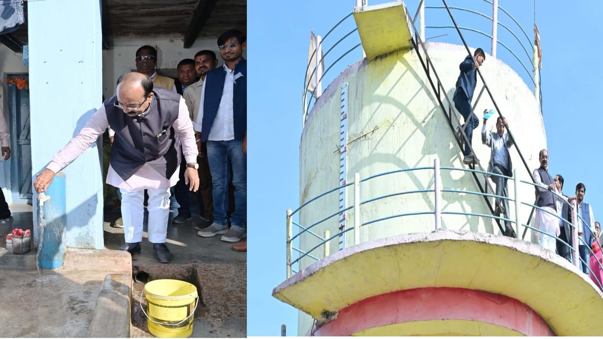 water supply in CG: Deputy CM Arun Sao climbed on water tank; asked these questions to women