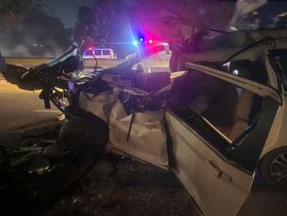 Road Accident In Haridwar car of youth coming from Haryana collided with a truck four died, one injured