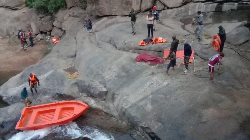 student who went for picnic in  dies after falling in Powai fall in Balrampur Ramanujganj
