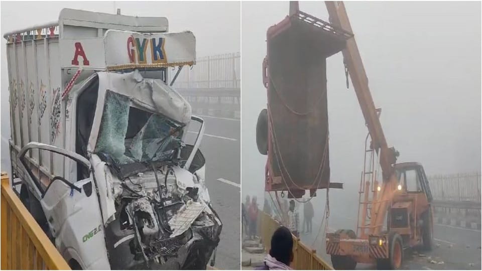 six vehicles collided on Delhi-Agra highway Due to fog