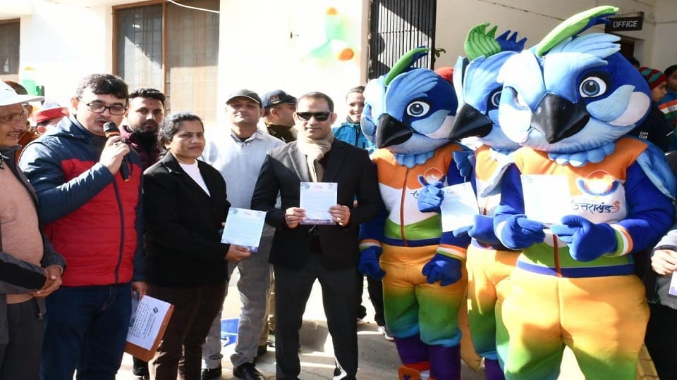 Shubhankar Mauli welcomed in Bageshwar in 38th National Games
