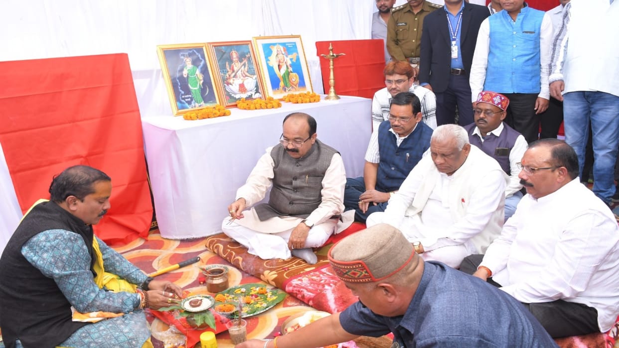 Deputy CM Arun Sao performed Bhoomi Pujan for construction works worth more than Rs 36 crore