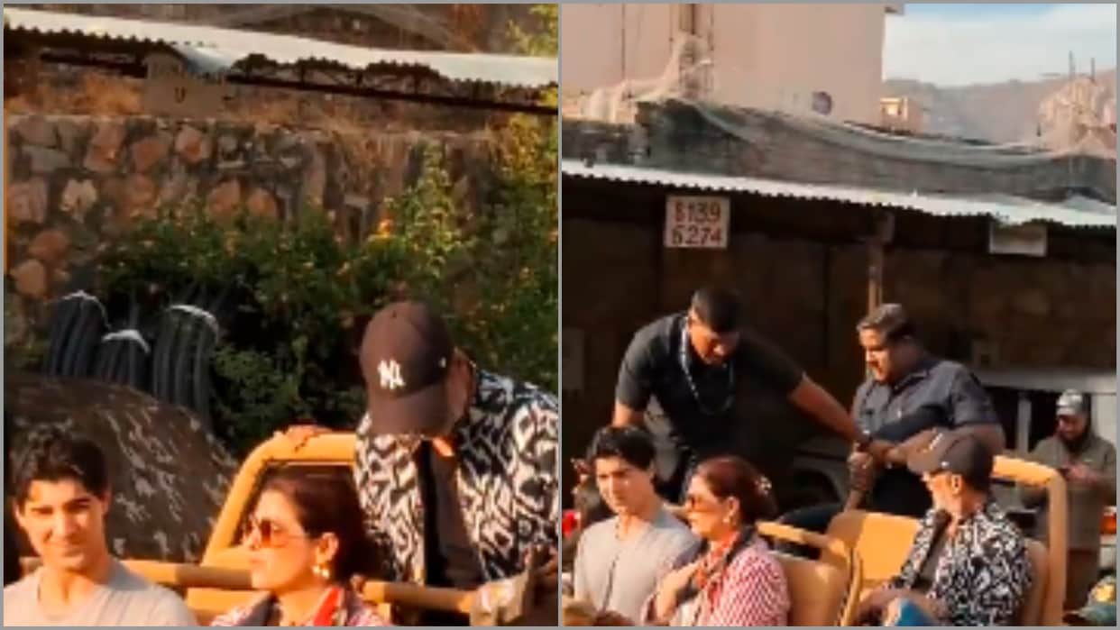 Akshay Kumar twinkle khanna and their kids enjoy leopard safari in Jaipur video viral on social video