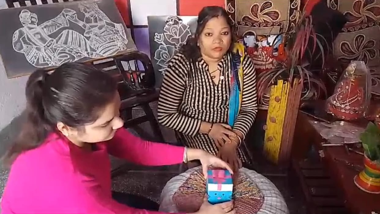 skill of making best out of waste; Anuradha making daily useful items from waste bottles, newspapers and boxes