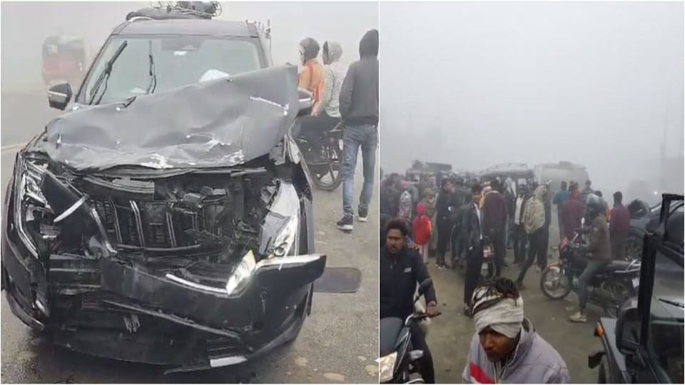 Fog havoc: Tempo and SUV car collide in Mathura five people injured; three in critical condition