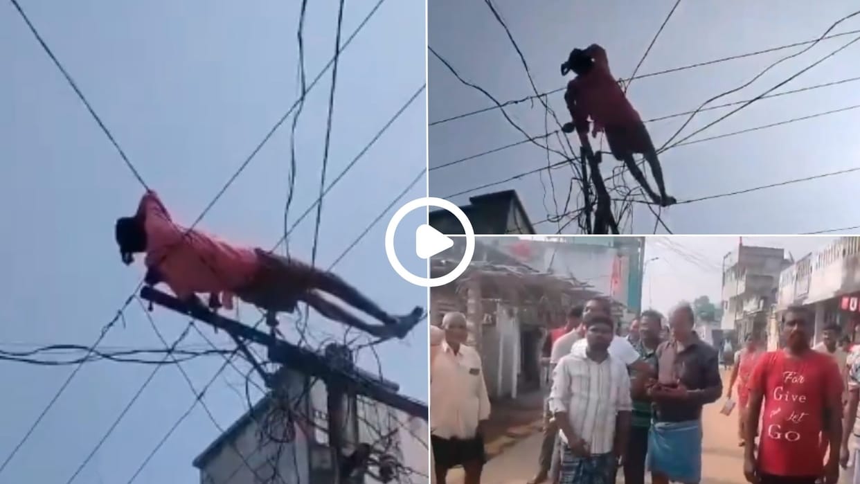 A drunk man lay down on bare electrical wires video went viral news in hindi