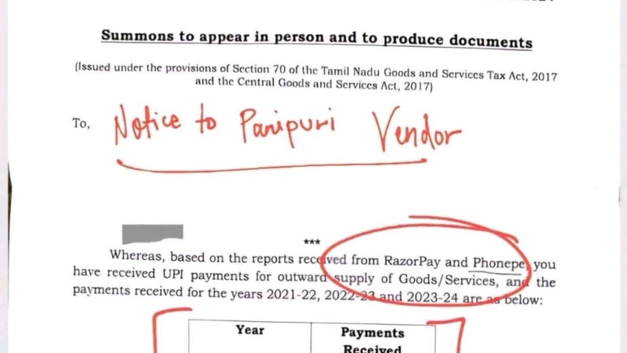Viral News Panipuri Wala Receives Gst Notice After Earning Rs 40 Lakh Through Online Payments Internet Shocked