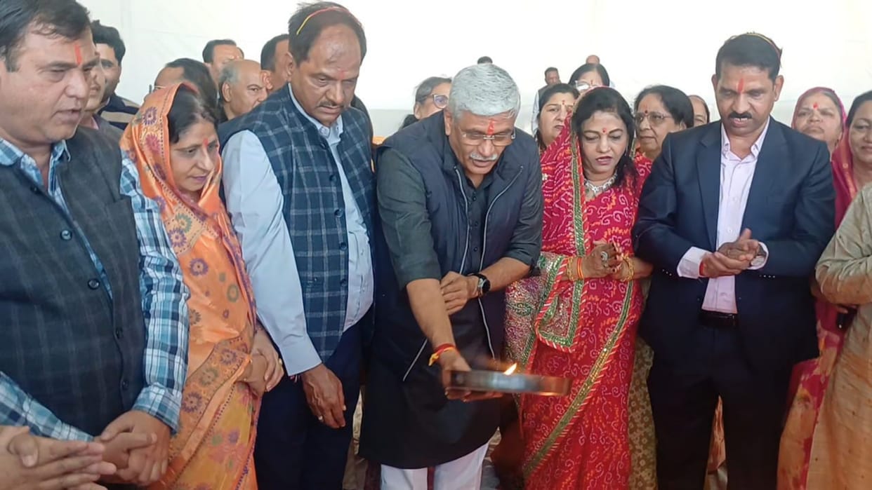 Jodhpur : Union Minister Shekhawat performed Bhoomi Pujan of Handicraft Festival, CM will inaugurate on Jan. 9