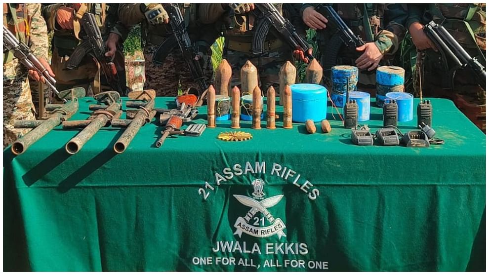 Manipur: Joint operation of police-security forces in Manipur, 42 weapons and war like items recovered