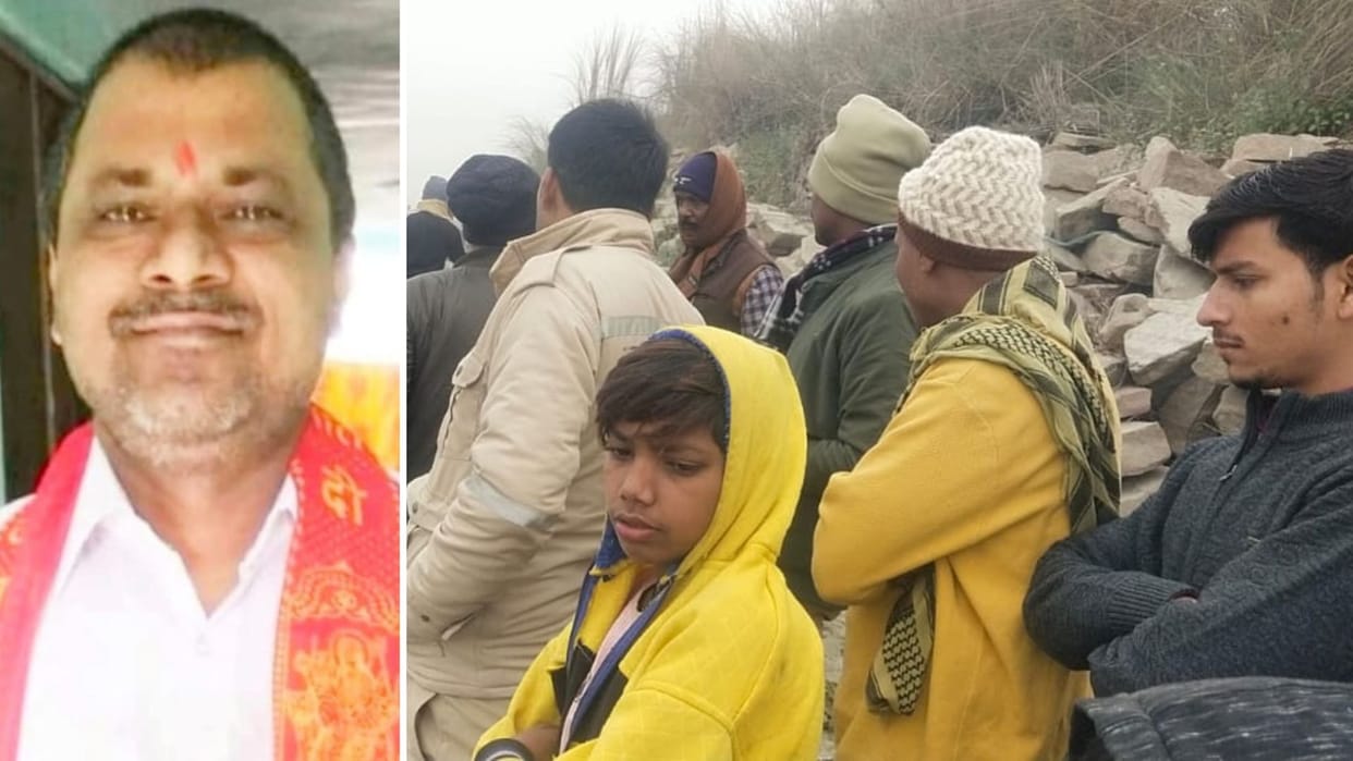BJP leader dead body banks of Saryu river left home for walk Police confused murder and suicide