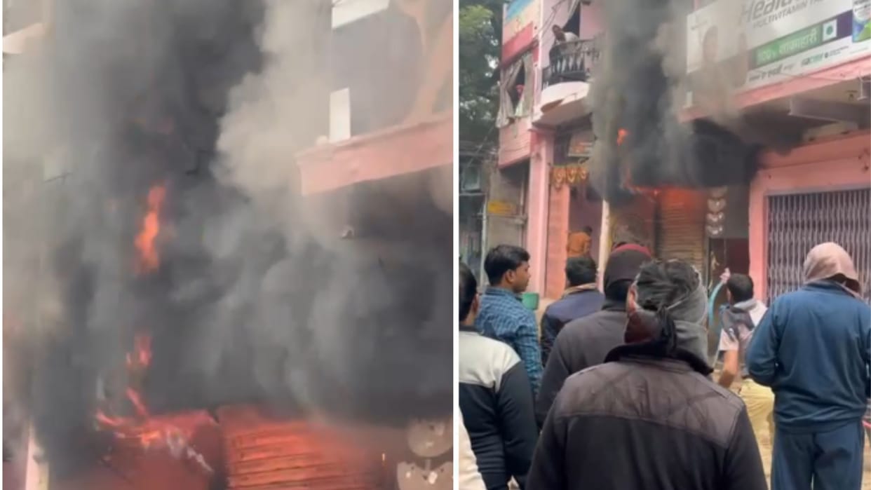 Panic due to fire, after a lot of hard work it was controlled with the help of a private pump