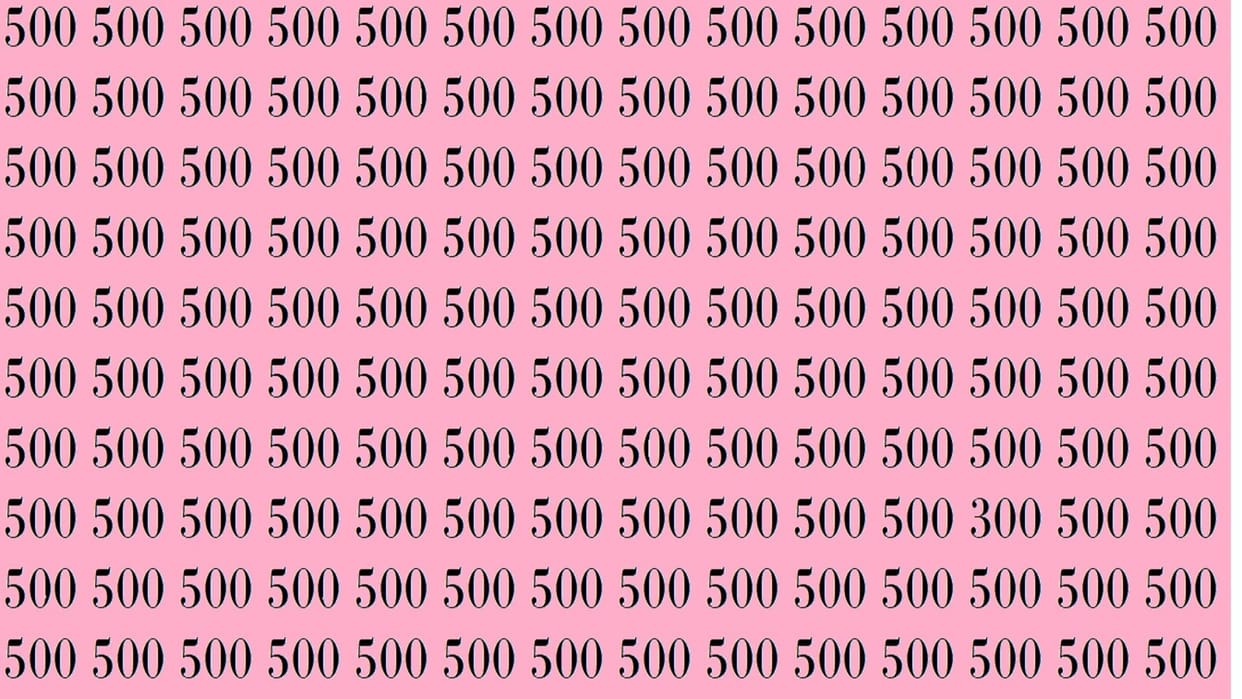 optical illusion iq test if you you are genius find the 300 among 500 in 12 seconds