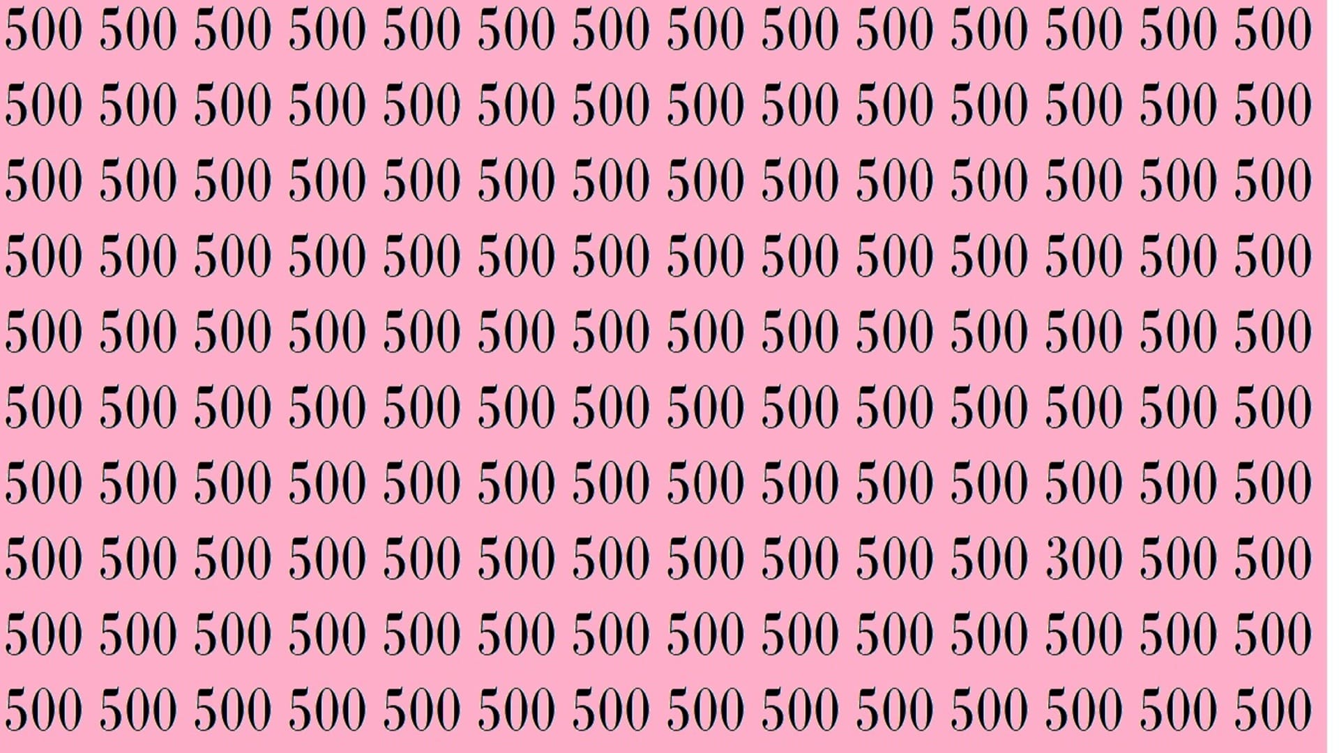 optical illusion iq test if you you are genius find the 300 among 500 in 12 seconds