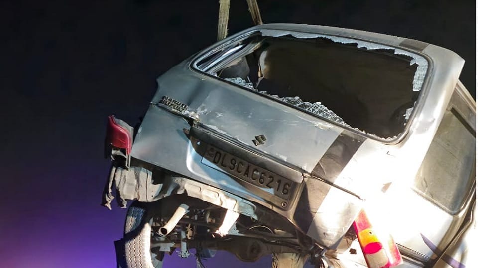 One person died and seven were injured in a road accident in Chachura village of Rabupura Kotwali area