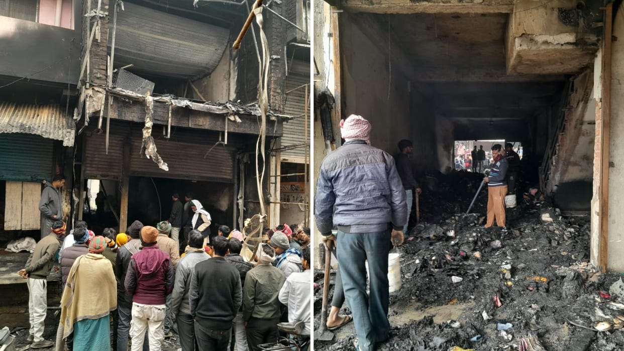 huge fire broke out in a clothes shop the fire could be controlled after five hours