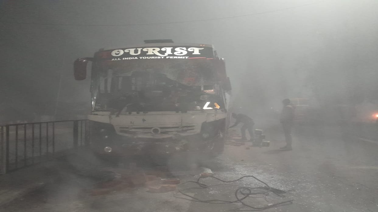 Private bus collides with trolley more than 20 Nepali passengers injured