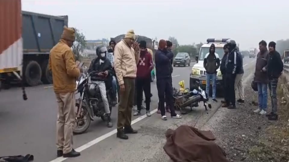Truck hit bike in Delhi Jaipur highway in Rewari man dies