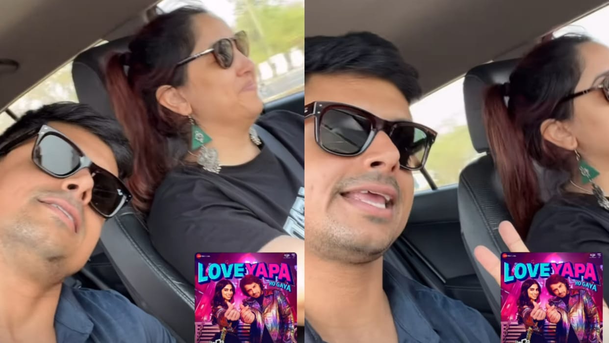 Ira Khan Nupur Shikhare Grooves on Loveyapa title Track in car