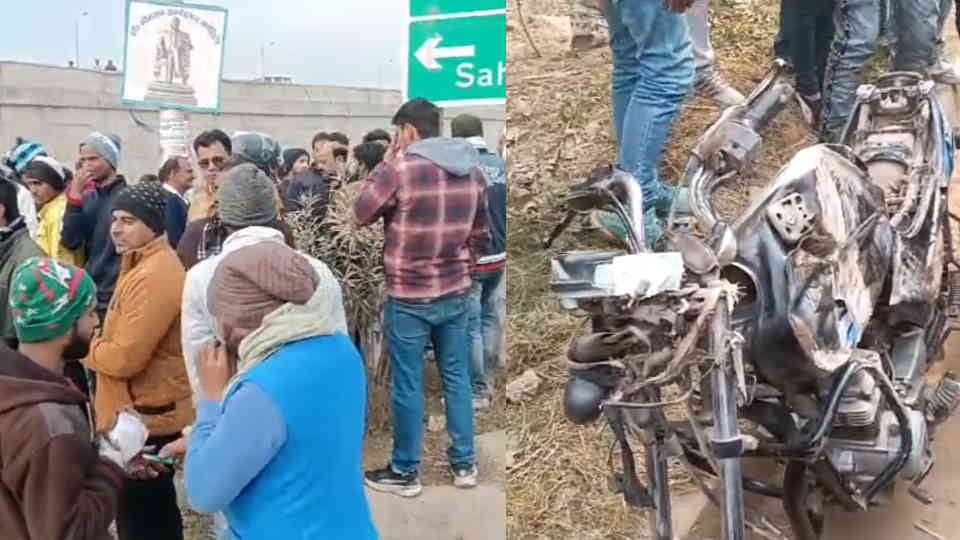 Roorkee Accident News Dumper coming from wrong direction hits bike Youth Died