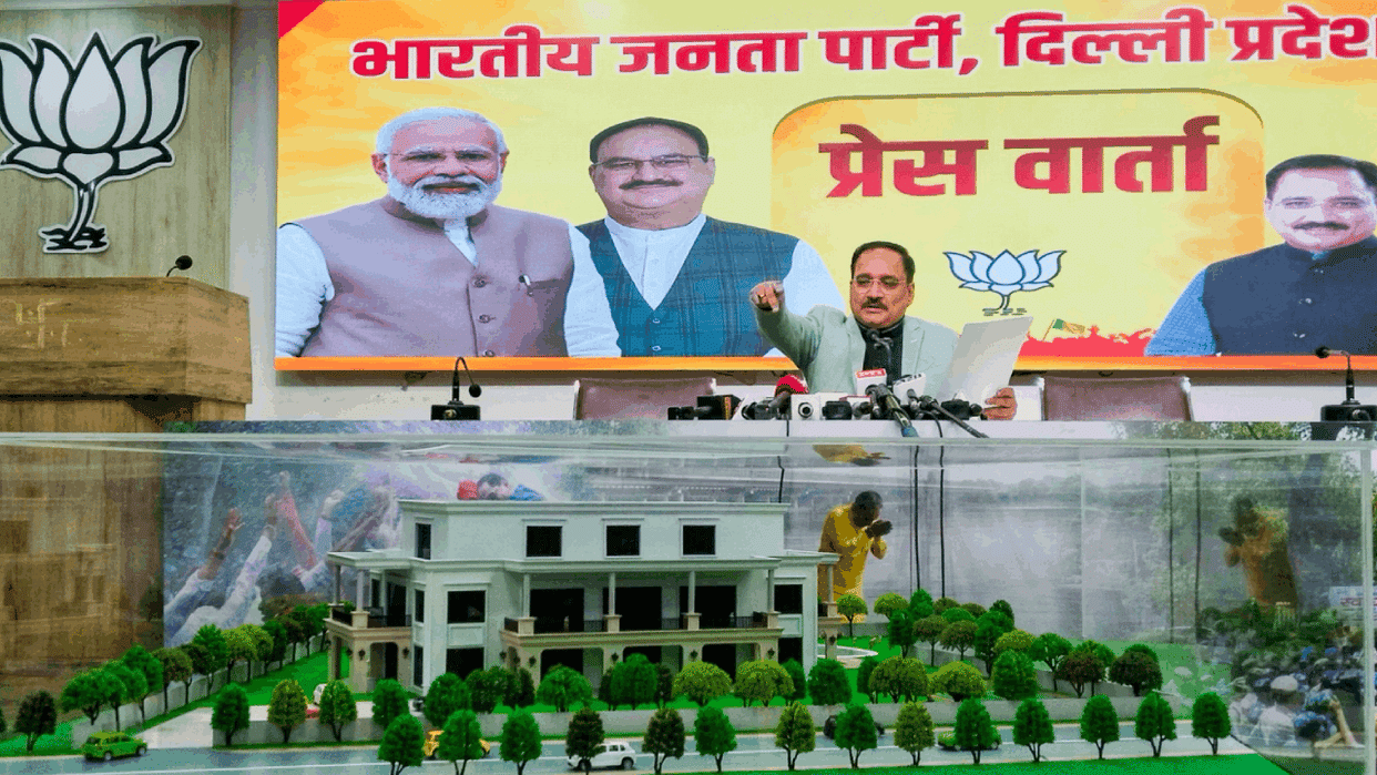 BJP attacks AAP over CAG report Kejriwalspent 75-80 crores on CM bungalow