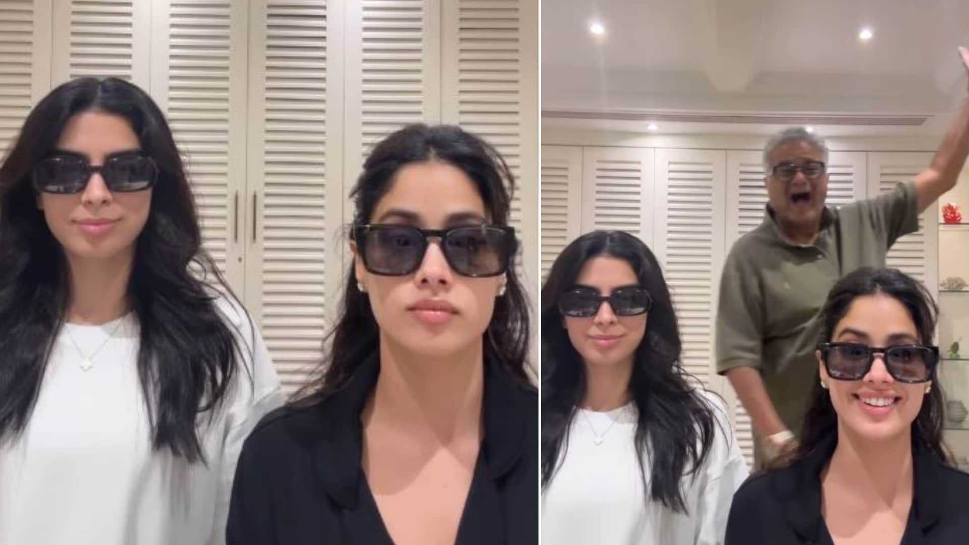 Janhvi Khushi Kapoor Drop Fun Video On Loveyapa Song Boney Kapoor Wins Hearts watch viral