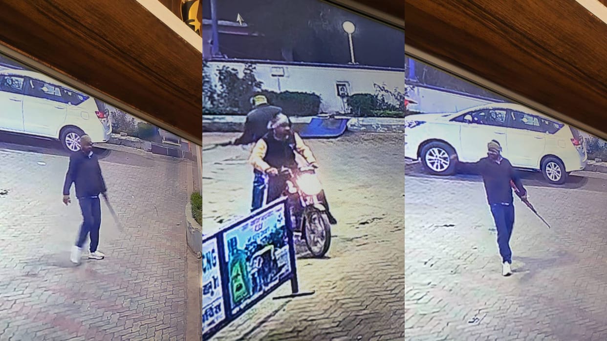 Gwalior News Firing done for delay in filling petrol in bike miscreants caught in CCTV waving rifle