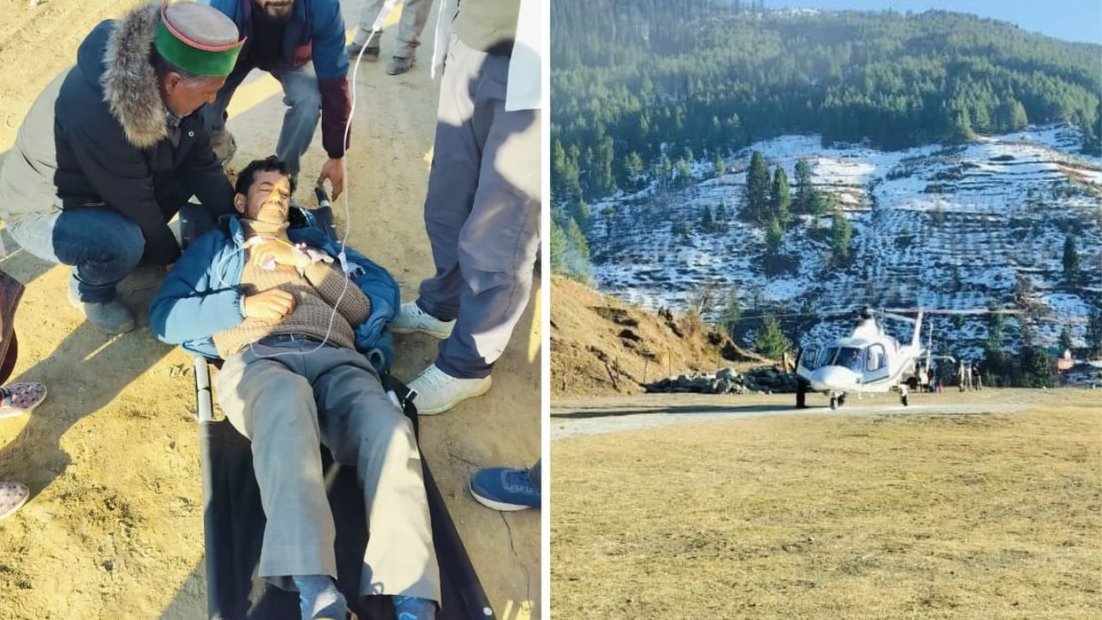 cm sukhu sent helicopter again and saved life of patient in remote area  Kwar
