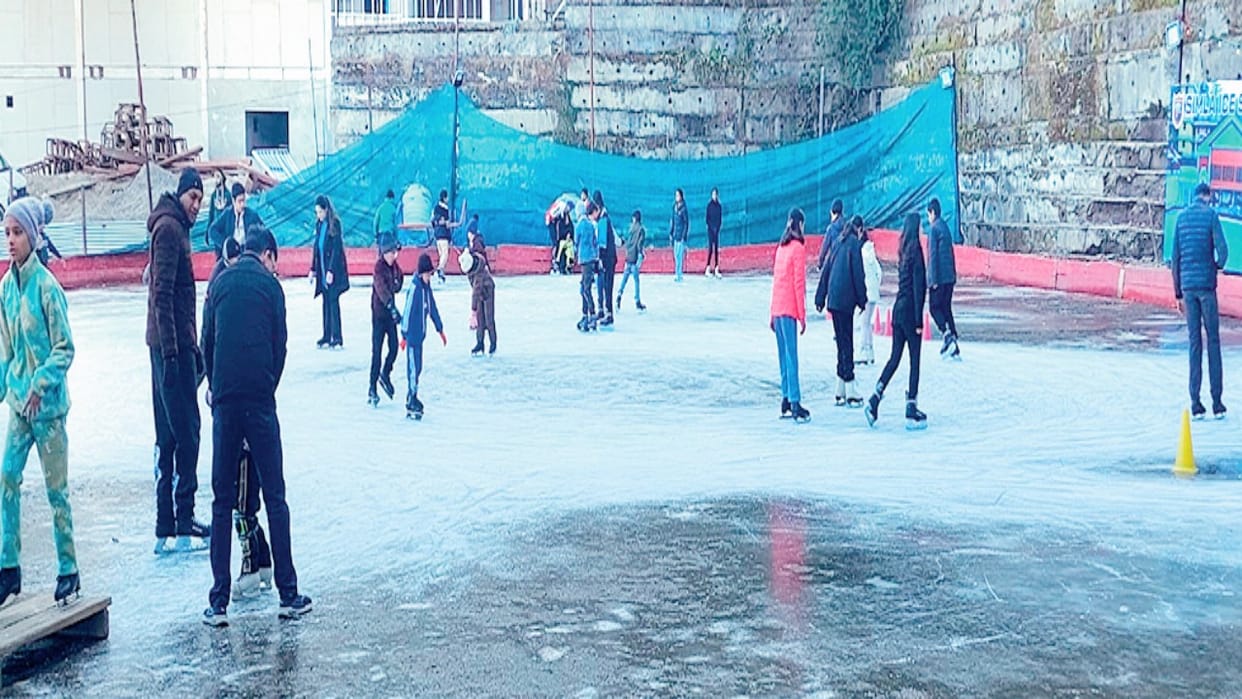 Ice skating started again in Shimla rink after a week