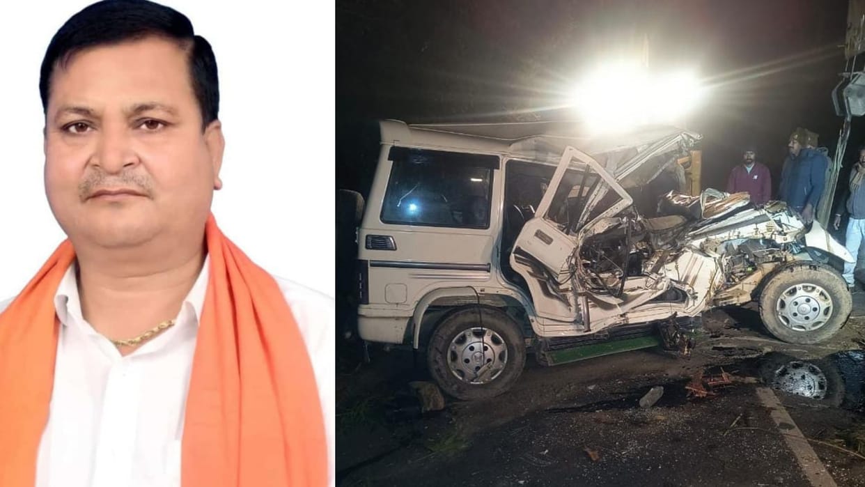 Sitapur News BJP Leader Died in Road Accident in Mahmoodabad Sitapur Two Critically Injured