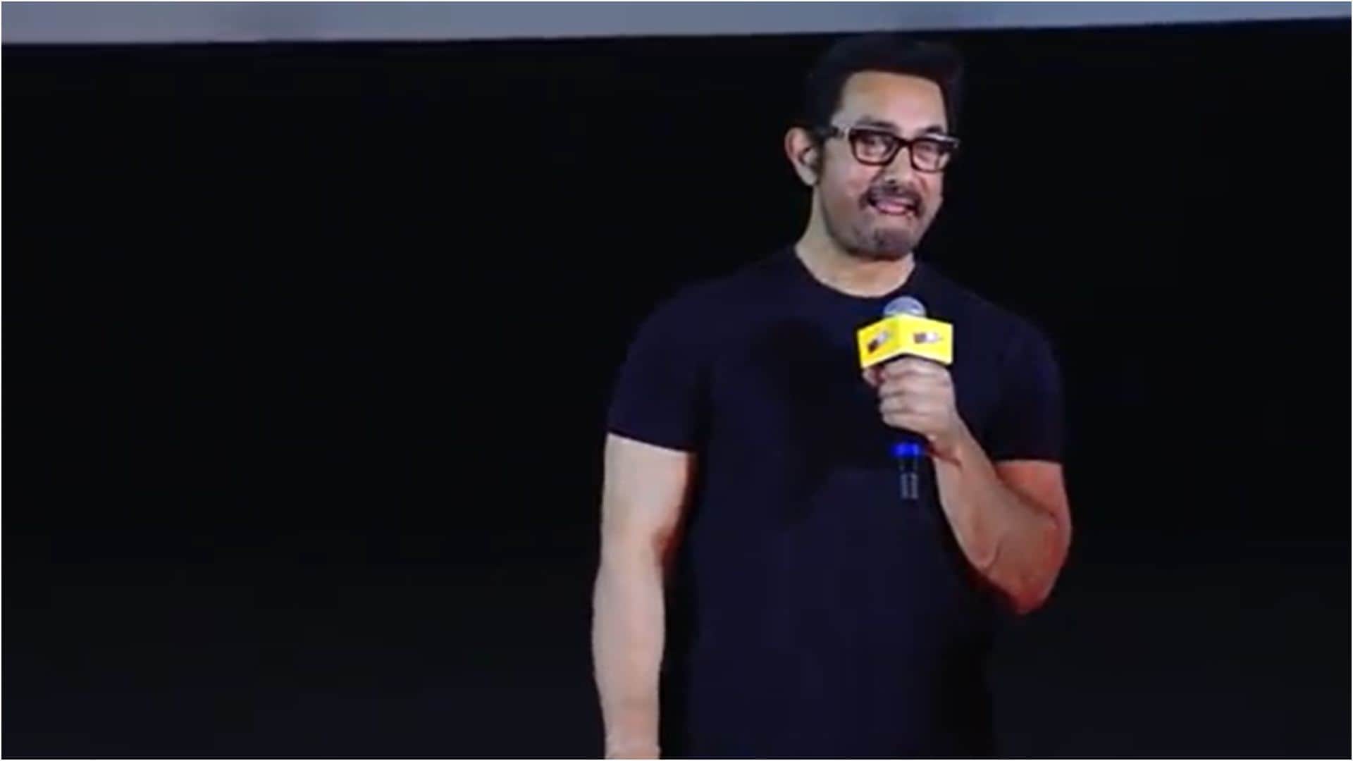 Aamir Khan Junaid Khan Khushi Kapoor Ashutosh Rana Kiku Sharda At The Trailer Launch Of Film Loveyapa