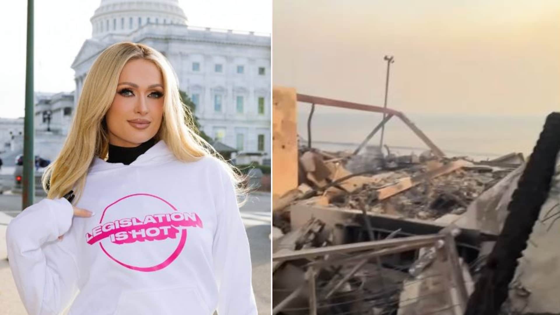 Paris Hilton after her Malibu home to ashes in los angeles wildfires say my heart shattered in million pieces
