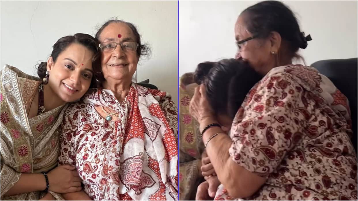 Actor and BJP MP kangana ranaut meets Anupam Kher Mother seeks blessings ahead Emergency Movie release