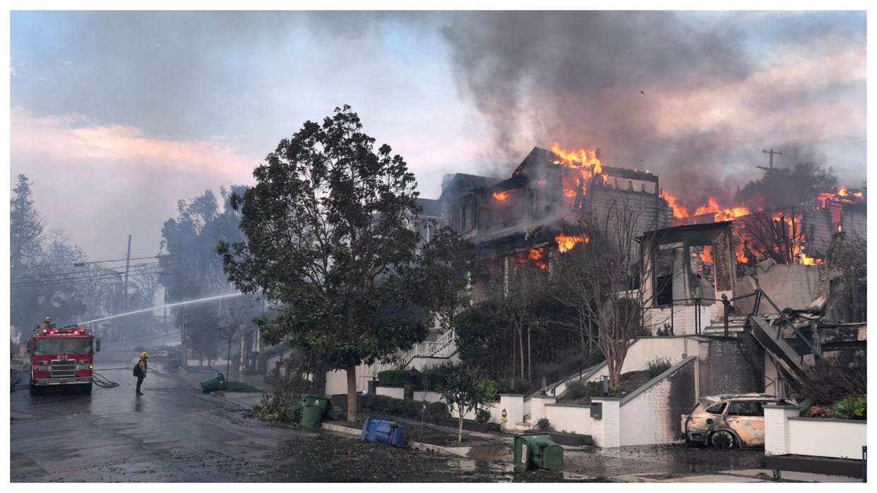 los angeles wildfire scientist reason Southern California extremely dry fueling fires Santa anna winds