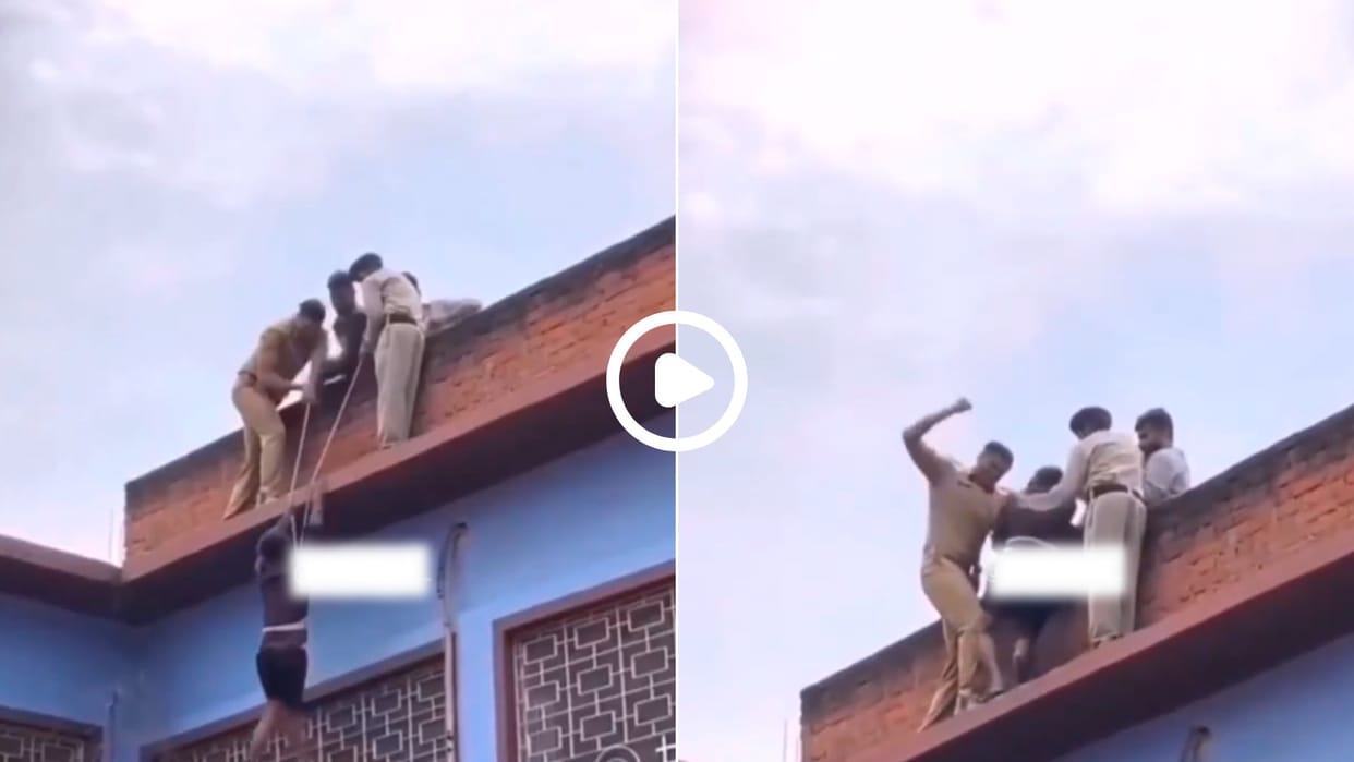 First the police saved him and then he beat him video went viral