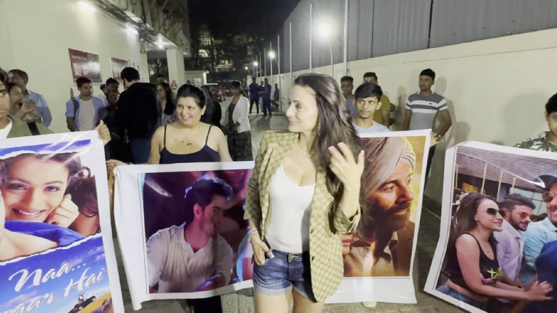 ameesha patel at kaho naa pyaar hai film screening and 25 years in industry with parents brother ashmit patel