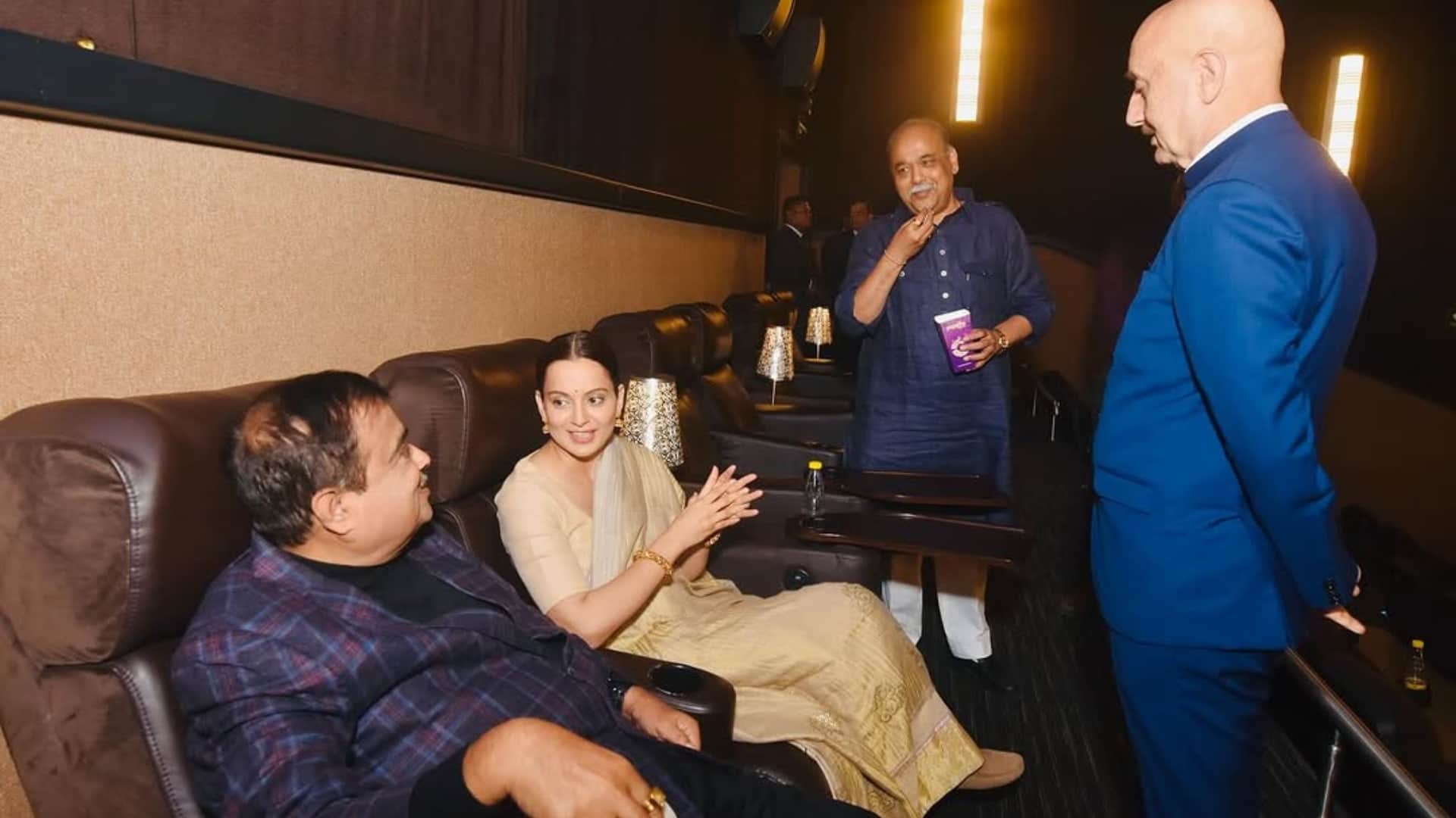 Emergency Kangana Ranaut Screens Directorial For Union Minister Nitin Gadkari Anupam Kher Joins