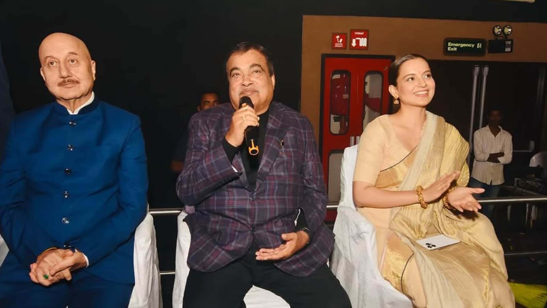 Emergency Kangana Ranaut Screens Directorial For Union Minister Nitin Gadkari Anupam Kher Joins