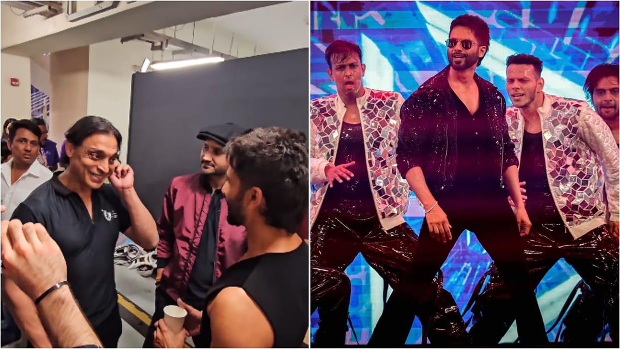 Shahid Kapoor meets former cricketers Shoaib Akhtar and Harbhajan Singh in UAE performed on deva songs