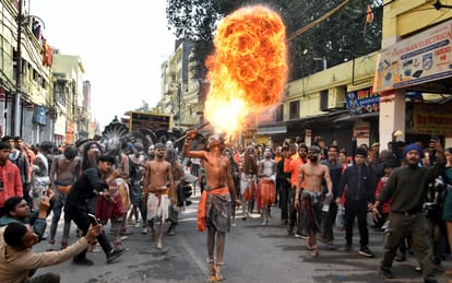 Mahakumbh: The royal style of the saints was seen in the city entry of Panchayati Akhara,