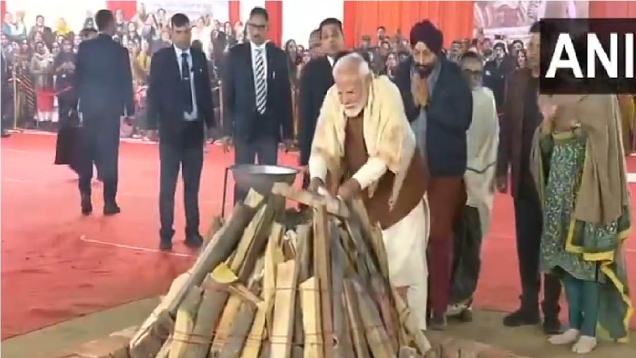PM Modi participates in a Lohri celebration event organised in Naraina Vihar.