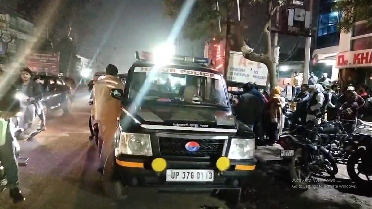 Heavy collision between car and bike in Hapur bike rider dies